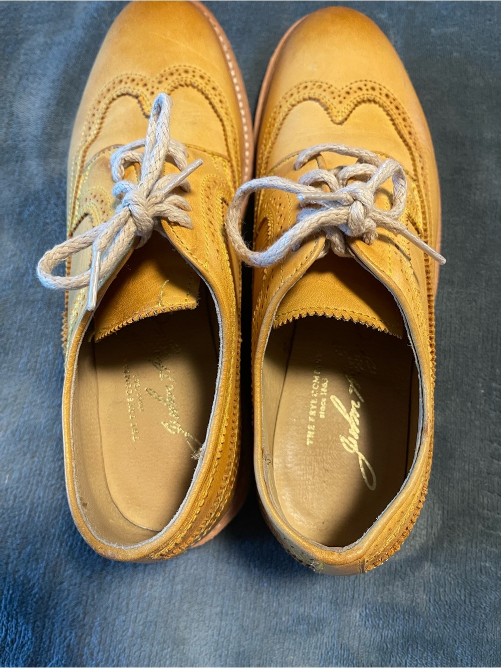 Frye 74627 James Wingtip Oxford, Leather Upper/Lining/Sole, Yellow Size 8.5B - Picture 6 of 10